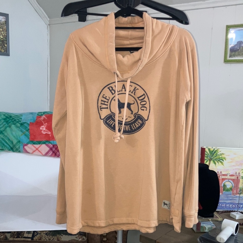 The Black Dog Beige Cowl Neck Hoodie